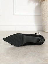 Women's New Pointed Toe Crystal Tie High Heel Pumps - Work Shoes, Crystal Embellished Black Shoes,